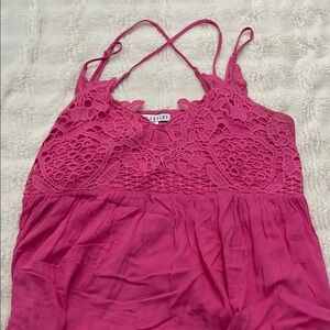 Pink Embellished Cropped Backless Camisole